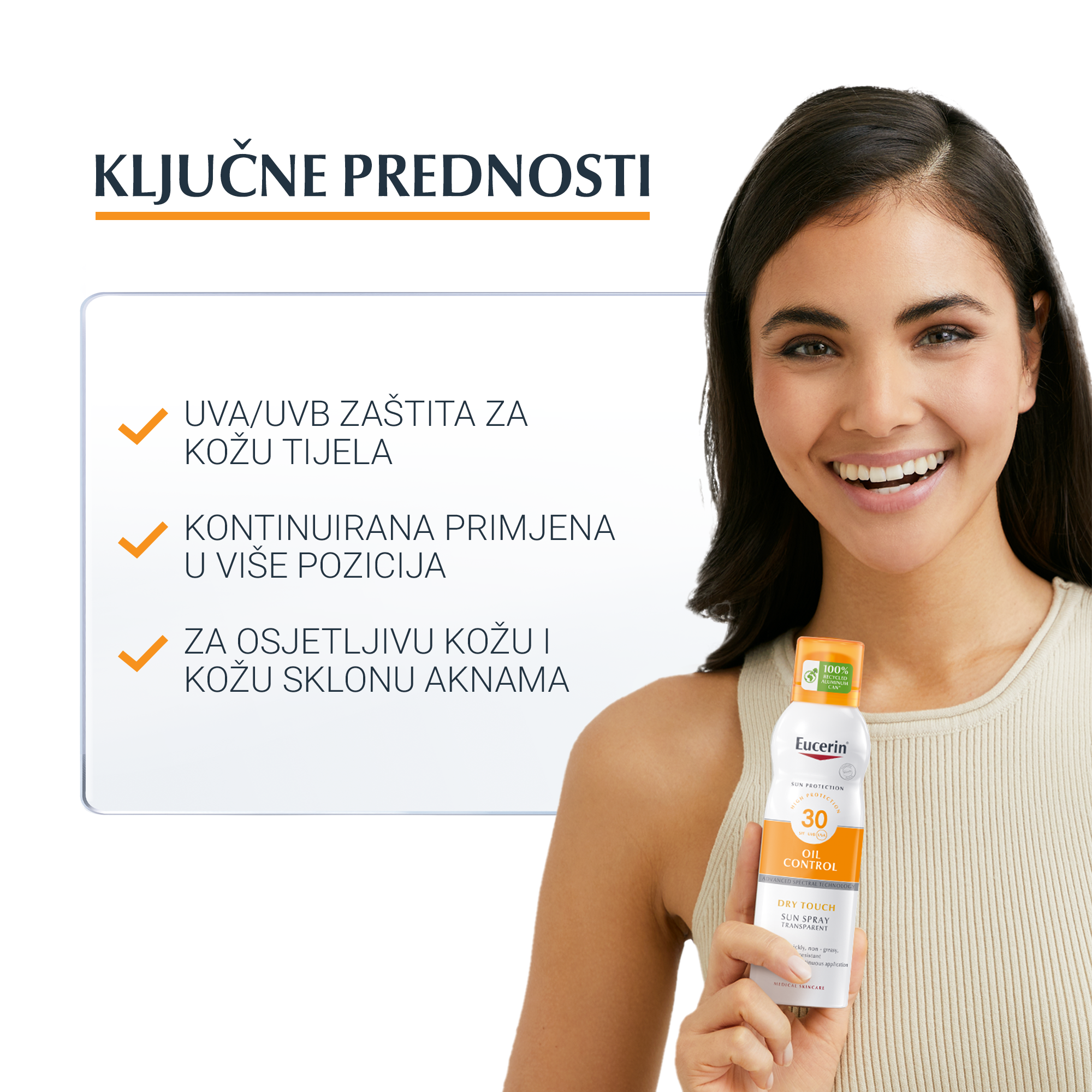 Eucerin Oil Control Dry Touch sprej SPF 30